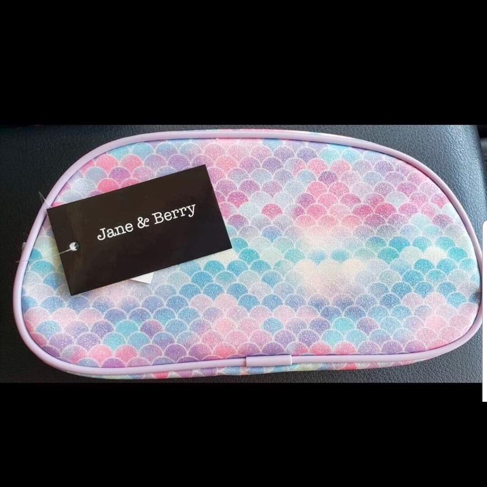 Jane and Berry mermaid scale makeup bag